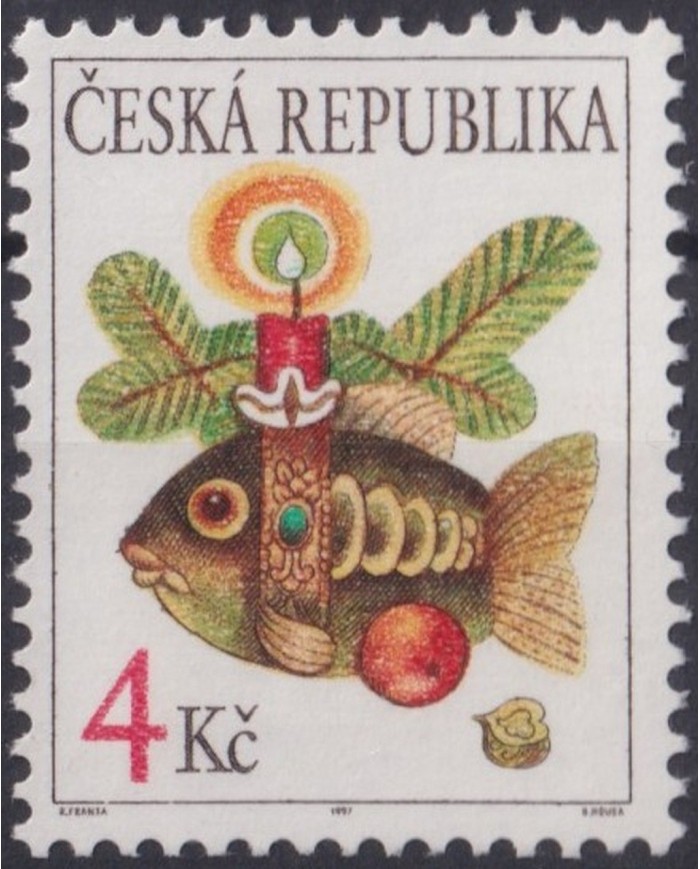 F-EX29589 CZECHOSLAKIA CESKA MNH RELIGION 1997 CHRISTMAS NAVIDAD FISH.