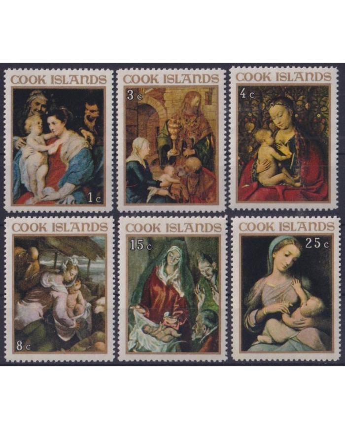 F-EX29601 COOK IS MNH RELIGION 1967 CHRISTMAS NAVIDAD NATIVITY HOLY MADONNA VIRGEN ART.
