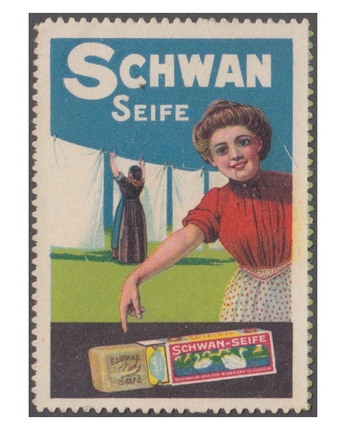 F-EX14467 GERMANY ALEMANIA CINDERELLA 36x50mm. SCHWAN SEIFE SOAP. NO GUM.