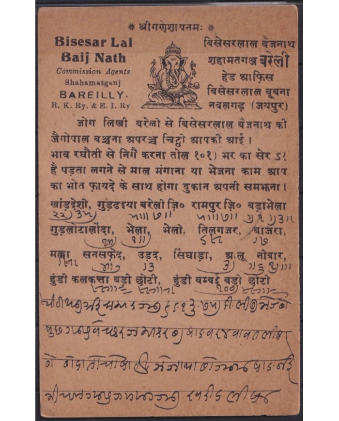 F-EX29750 INDIA ENGLAND UK ENGRAVING POSTAL STATIONERY ELEPHANT. 1933.