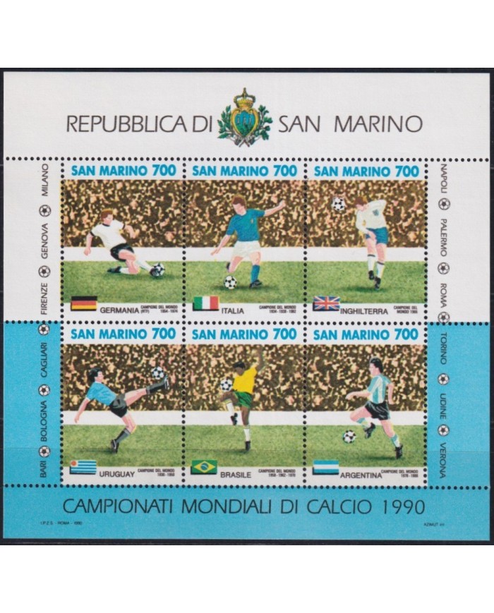 F-EX27749 SAN MARINO MNH 1990 ITALY ITALIA SOCCER FOOTBALL FUTBOL WOLD CUP.