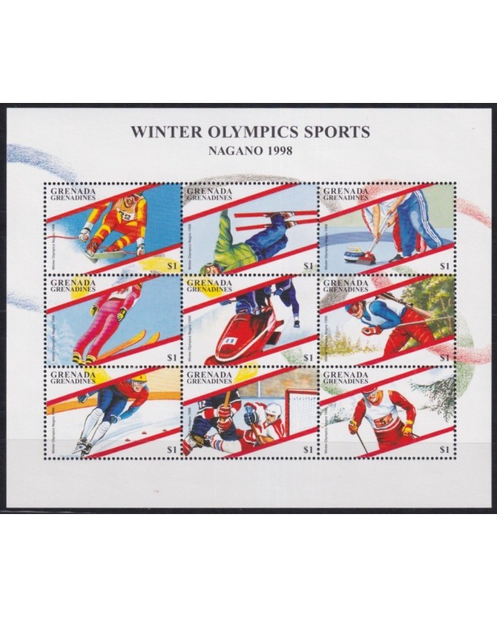 F-EX28010 GRENADA & GRENADINES MNH 1997 WINTER OLYMPIC NAGANO SKIING SKATING SKI.