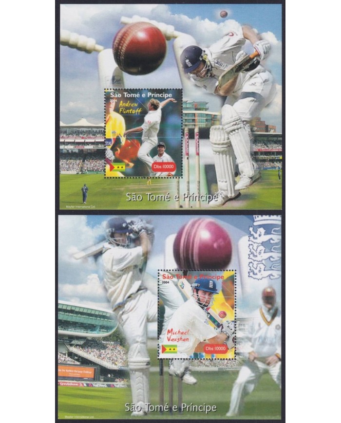 F-EX28027 SAO TOME I PRINCIPE MNH 2004 CRICKET GAMER.