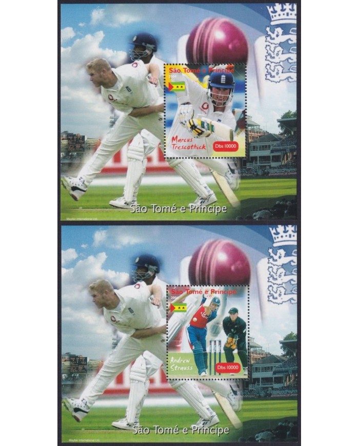 F-EX28027 SAO TOME I PRINCIPE MNH 2004 CRICKET GAMER.