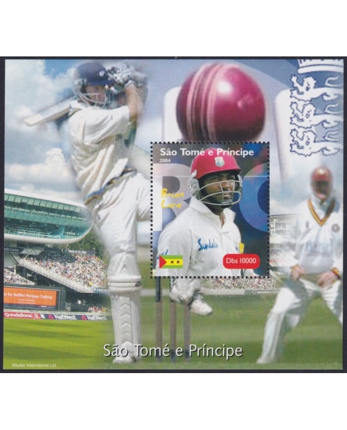 F-EX28027 SAO TOME I PRINCIPE MNH 2004 CRICKET GAMER.