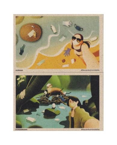 F-EX28129 ESPAÑA SPAIN 2021 COVID-19 FAUNA STATIONERY WASTE MANAGEMENT OF MASKS DURING PANDEMIC.