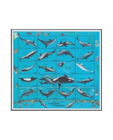 F-EX29149 PALAU MNH 1991 SEA MARINE WILDLIFE DOLPHINS REEF FISH PECES.