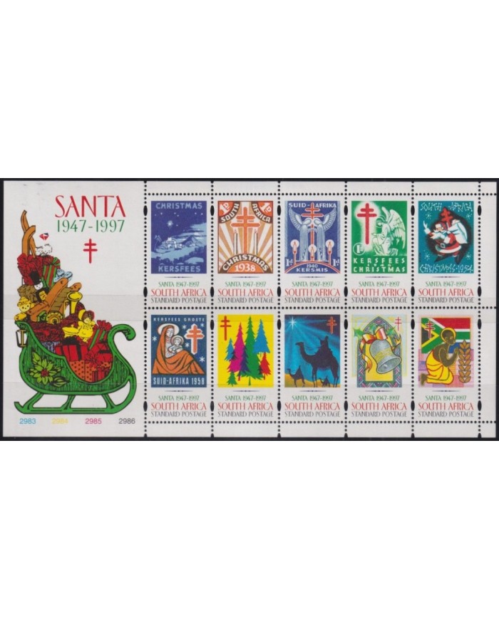 F-EX29367 SOUTH AFRICA MNH RELIGION 1997 CHRISTMAS NAVIDAD SANTA CLAUS SHEET.