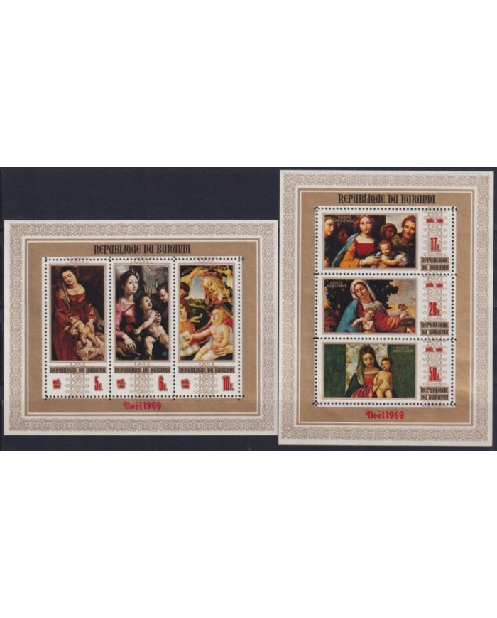 F-EX29376 BURUNDI MNH RELIGION 1969 CHRISTMAS NAVIDAD NATIVITY HOLY MADONNA VIRGEN ART.