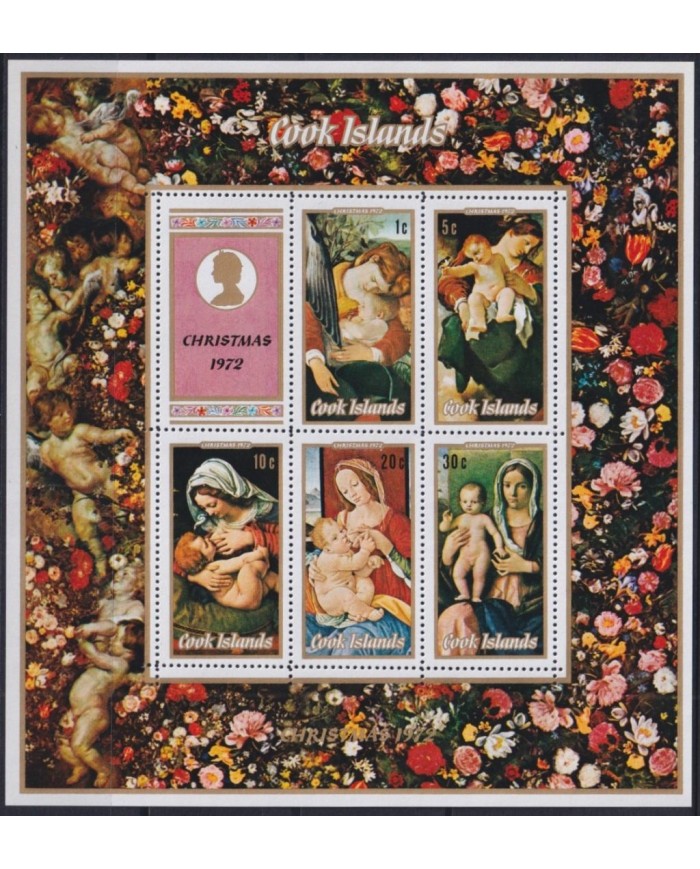 F-EX29382 COOK IS MNH RELIGION 1972 CHRISTMAS NAVIDAD NATIVITY MADONNA VIRGEN ART.