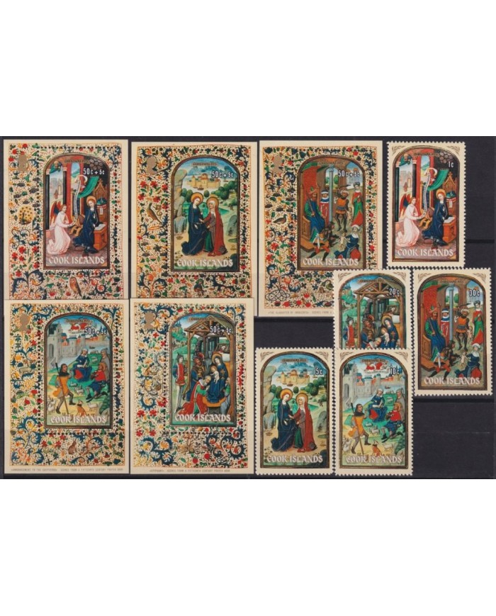 F-EX29384 COOK IS MNH RELIGION 1973 CHRISTMAS NAVIDAD NATIVITY HOLY MADONNA VIRGEN ART.