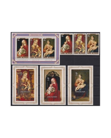 F-EX29607 COOK IS MNH RELIGION 1978 CHRISTMAS NAVIDAD ART HOLY MARY MADONNA NATIVITY WEYDEN MURILLO CRIVELLI.
