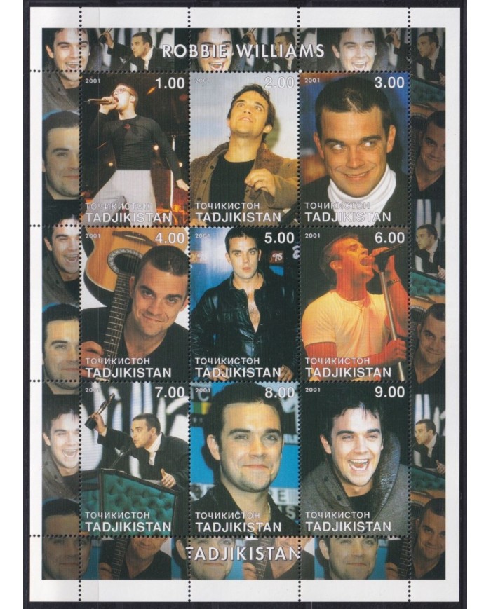 F-EX27284 KIRGISTAN KYRGYZSTAN MNH 2001 CINE CINEMA MOVIE ROBBIE WILLIAMS.