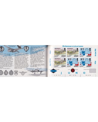 F-EX34980 JERSEY UK ENGLAND MNH 1994 BOOKLED WWII AVION AIRPLANE SHIP ALLIED LANDING.