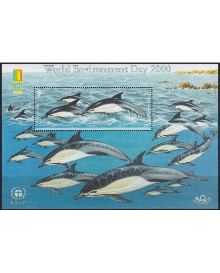 F-EX35447 JERSEY UK ENGLAND MNH 2000 EXPO WILDLIFE ENVIRONMENT DOLPHINS WHALE.
