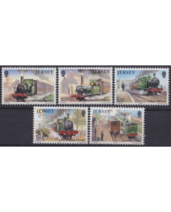 F-EX35079 JERSEY UK ENGLAND MNH 1985 RAILROAD RAILWAYS.