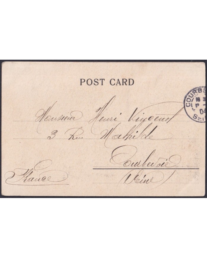 F-EX32607 EGYPT POSTCARD 1904 TO FRANCE. OPHIR SHIP IN SUEZ CANAL.