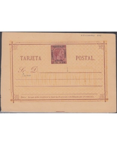 F-EX14766 PHILIPPINES SPAIN 1879 ALFONSO XII SURCHARGE POSTAL STATIONERY.