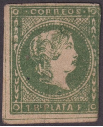 F-EX17522 PHILIPPINES SPAIN FILIPINAS 1863 Yv.14A 1 REAL ISABEL II 320€ CAT.