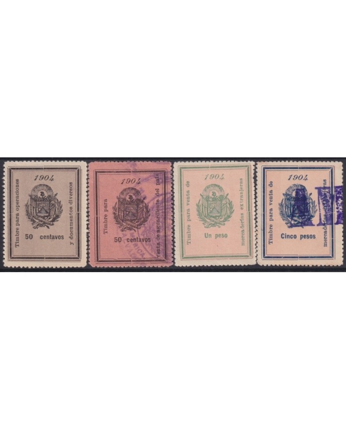 F-EX18110 EL SALVADOR REVENUE LOCAL STAMPS AGUARDIENTE ANUNCIOS PROPIEDAD.