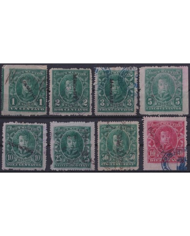 F-EX19230 MEXICO REVENUE TAX 1889-1890 DOCUMENTARY 1c......10$ STAMPS LOT