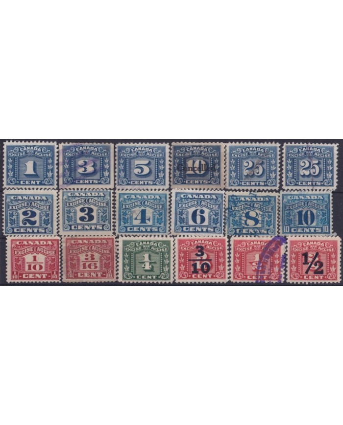 F-EX19309 CANADA REVENUE EXCISE ACCISE STAMPS.
