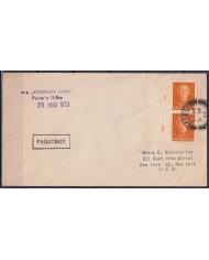 F-EX21402 NEDERLAND PAQUEBOT 1953 POSTED HIGHT SEAS IN ENGLAND
