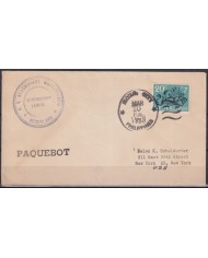 F-EX21403 NEDERLAND PAQUEBOT 1953 POSTED HIGHT SEAS IN ENGLAND MS KONINGIN EMMA