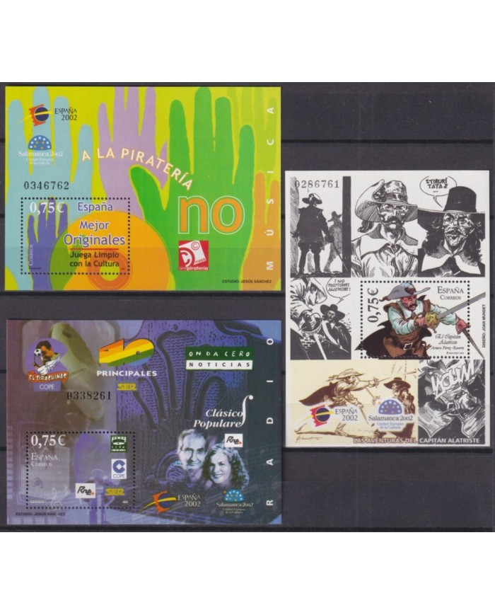 F-EX26241 ESPAÑA SPAIN MNH 2002 CINE MOVIE TV JOURNALISM SPECIAL SET SHEET.