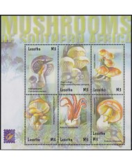 F-EX26246 LESOTHO MNH 2001 WWF SPECIAL SHEET MUSHROOMS HONGOS.