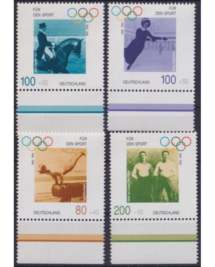 F-EX28184 GERMANY MNH 1996 OLYMPIC GAMES CENT COI ATHLETISM HORSE.