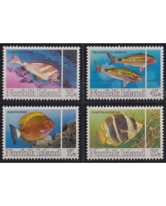 F-EX28568 NORFOLK MNH 1984 MARINE WILDLIFE TROPICAL FISH PECES REEF CORAL.