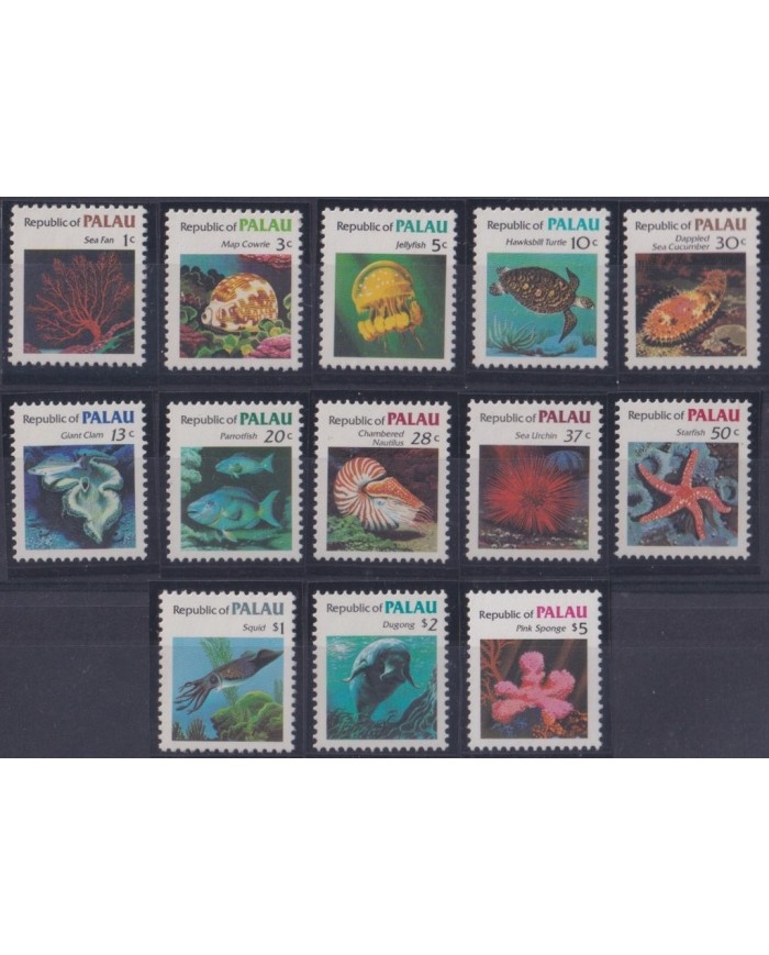 F-EX28578 PALAU MNH 1983-84 MARINE WILDLIFE TROPICAL FISH DOLPHIN TURTLE REEF.