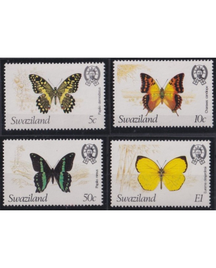 F-EX28612 SWAZILAND MNH 1982 INSECT BUTTERFLIES MARIPOSAS PAPILLON.