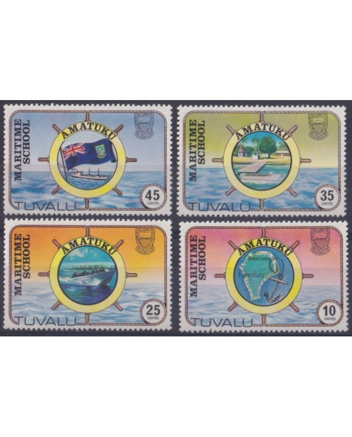 F-EX28648 TUVALU MNH 1982 MARITIME SCHOOL SHIP YACHT.
