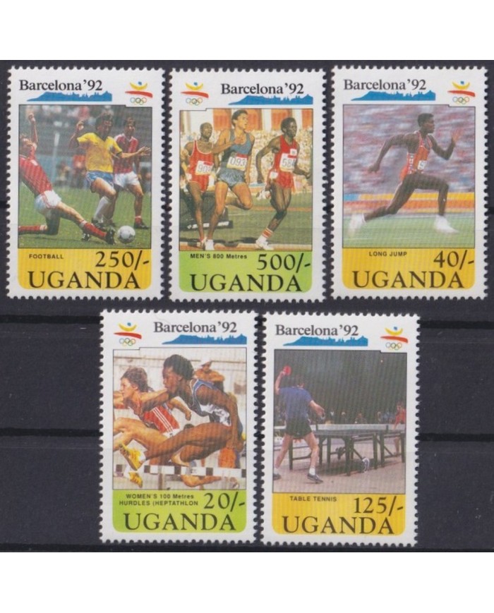F-EX28671 UGANDA MNH 1991 BARCELONA OLYMPIC GAMES ATHLETISM TENNIS PIN PONG.