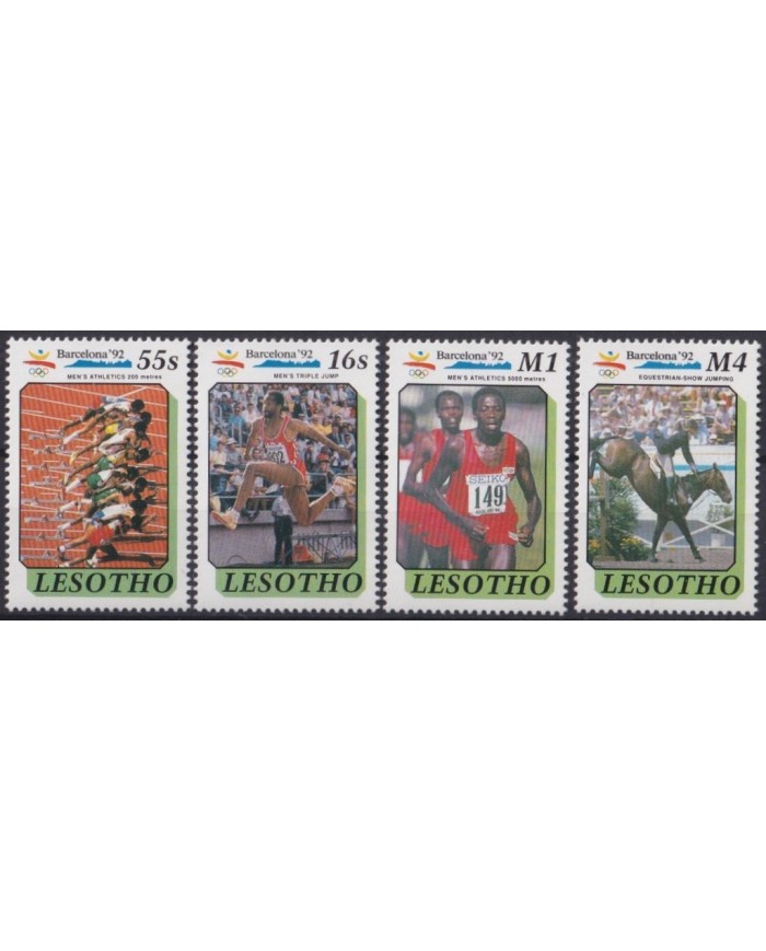 F-EX28672 LESOTHO MNH 1992 OLYMPIC GAMES BARCELONA ATHLETICS EQUESTRIAN.