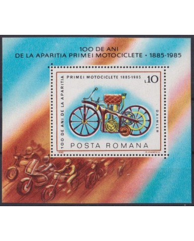 F-EX28728 RUMANIA MNH 1985 100th ANIV OF MOTO MOTOCYCLE BYCICLE.