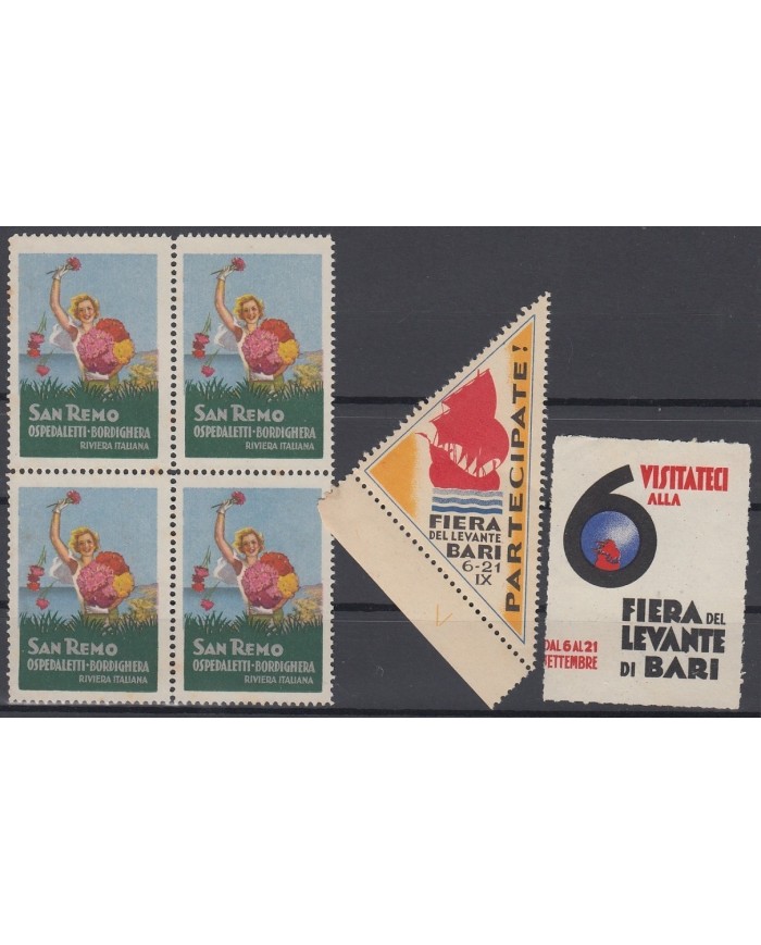 F-EX8399  ITALY ITALIA  CINDERELLA 1920-40 BARI SAN REMO FAIR EXPO SHIP MH- NO GUM