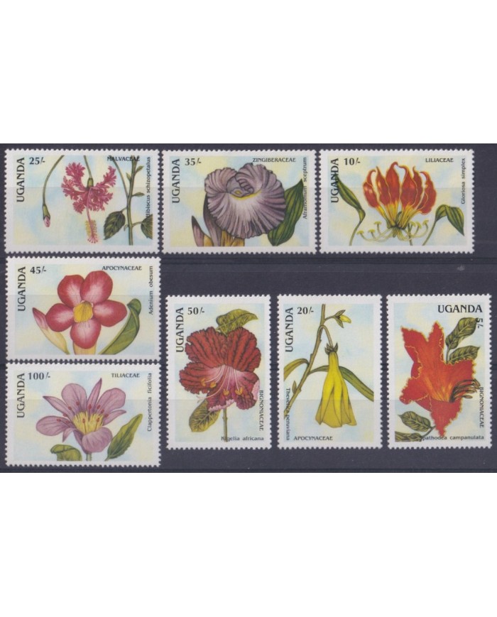 F-EX28783 UGANDA MNH 1988 FLOWER FLORES.