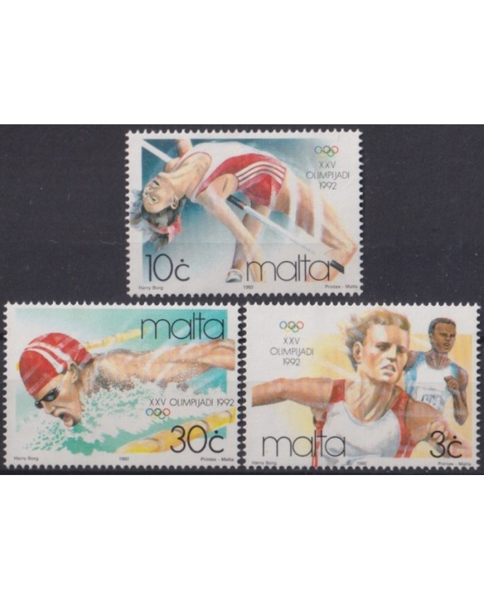 F-EX28813 MALTA MNH 1992 BARCELONA OLYMPIC GAMES SWIMING ATHLETISM.