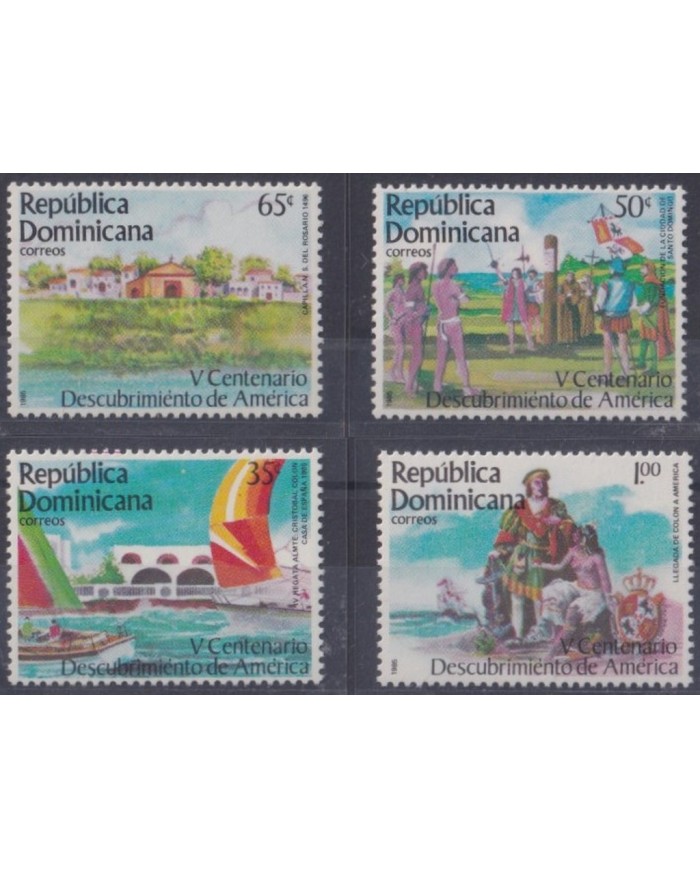 F-EX29187 DOMINICAN REP MNH 1985 DISCOVERY OF AMERICA SHIP COLUMBUS COLON INDIAN.
