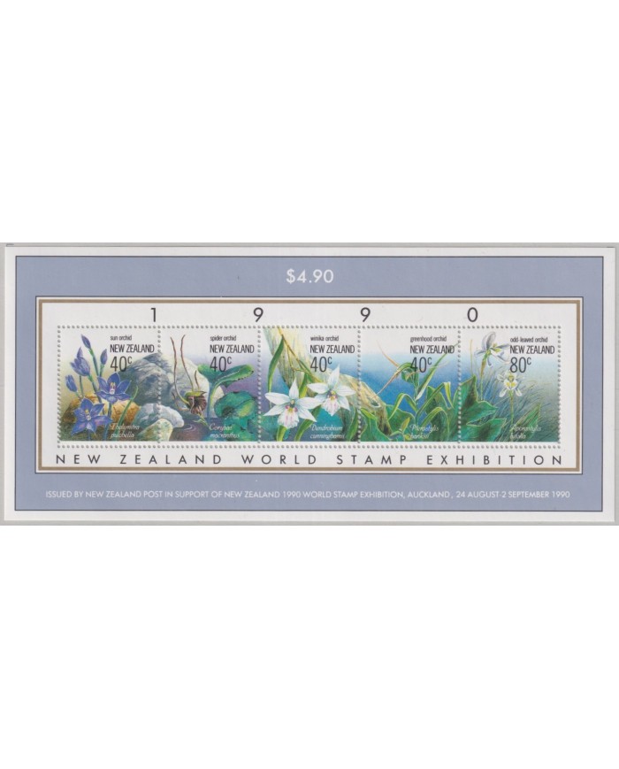 F-EX29113 NEW ZEALAND MNH 1990 FLOWER FLORES ORQUIDEAS.