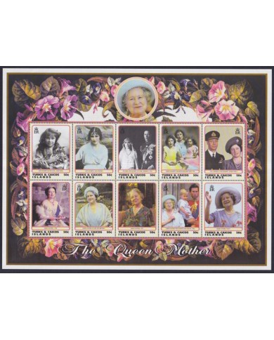 F-EX33849 TURKS & CAICOS MNH 1999 ROYAL FAMILY QUEEN MOTHER.