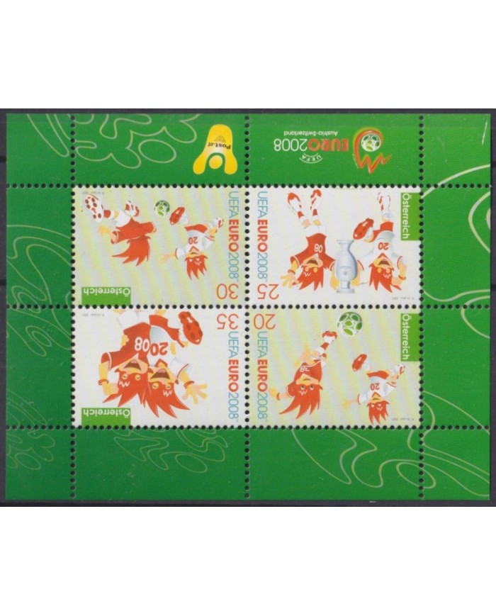F-EX37393 AUSTRIA MNH 2008 UEFA SOCCER EURO CUP SPECIAL SHEET.