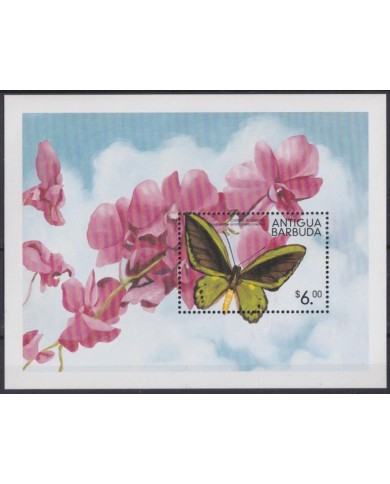 F-EX38126 ANTIGUA & BARBUDA MNH 1999 INSECTS BUTTERFLIES MARIPOSAS FLOWER FLORES.