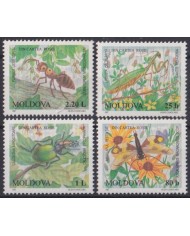 F-EX39936 MOLDOVA MNH 1997 INSECTS BEETLE MANTIS FURNICA FLOWER FLORES.