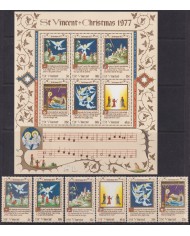F-EX33830 ST VINCENT MNH 1977 CHRISTMAS NAVIDAD RELIGION DRAWING.
