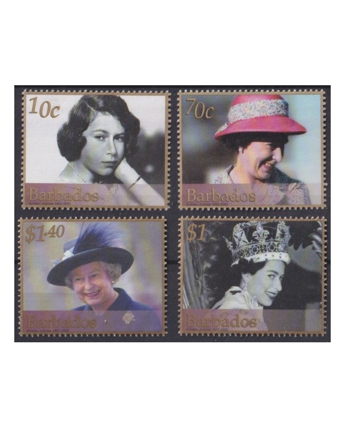 F-EX39740 BARBADOS MNH 2002 ROYAL FAMILY GOLDEN JUBILEE.