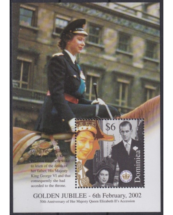 F-EX39832 DOMINICA MNH 2002 ROYAL FAMILY GOLDEN JUBILEE.